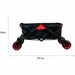 Grafner® Faltbarer Bollerwagen Offroad Schwarz/rot Handwagen Klappbar -GRAFNER SHOP 12166115 3