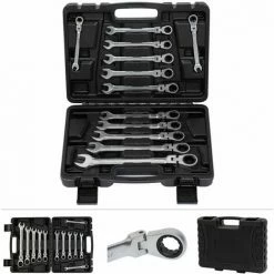 Grafner® Gelenk Ring Ratschen Schraubenschlüssel Satz 12 Teilig RM10872