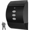Grafner® Edelstahl Briefkasten Schwarz Mit Zeitungsrolle Und 3 Sichtfenstern Postkasten -GRAFNER SHOP 27343004 1
