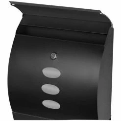 Grafner® Edelstahl Briefkasten Schwarz Mit Zeitungsrolle Und 3 Sichtfenstern Postkasten -GRAFNER SHOP 27343004 5