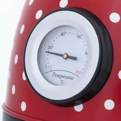 Grafner® Retro Wasserkocher Mit Temperaturanzeige Verschiedene Farben Rot /Pünktchen -GRAFNER SHOP 32602129 4