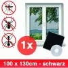 Grafner® Insektenschutz Fliegengitter Fenster 100x130cm Mit Klettband IS10903 Schwarz -GRAFNER SHOP 36320305 1