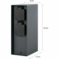 Grafner® Steckdosensäule Anthrazit Mit 4 Außensteckdosen Edelstahl Gartensteckdose Energiesäule -GRAFNER SHOP 37535837 3