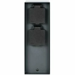 Grafner® Steckdosensäule Anthrazit Mit 4 Außensteckdosen Edelstahl Gartensteckdose Energiesäule -GRAFNER SHOP 37535837 4