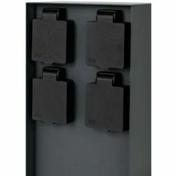 Grafner® Steckdosensäule Schwarz Mit 4 Außensteckdosen Edelstahl Gartensteckdose Energiesäule -GRAFNER SHOP 37535848 4