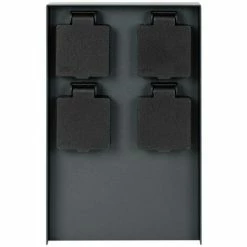 Grafner® Steckdosensäule Schwarz Mit 4 Außensteckdosen Edelstahl Gartensteckdose Energiesäule -GRAFNER SHOP 37535848 5