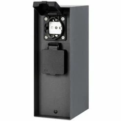 Grafner® Steckdosensäule Anthrazit Mit Timer Und 2 Außensteckdosen Edelstahl Gartensteckdose Energie -GRAFNER SHOP 37535850 4