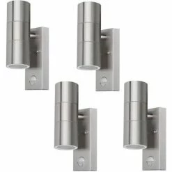 GRAFNER SHOP 6 4er Set Grafner Edelstahl Wandlampen 26APIR WL10299