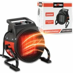 Grafner® Elektroheizer Heizlüfter Bauheizer 2000 Watt Heizstrahler EH10933