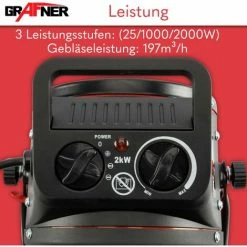 Grafner® Elektroheizer Heizlüfter Bauheizer 2000 Watt Heizstrahler EH10933 -GRAFNER SHOP 44111617 3