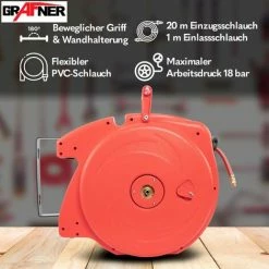 Grafner® Automatik Schlauchtrommel 20m Druckluft Schlauch Aufroller AS10932 9 Grafner® Automatik Schlauchtrommel 20m Druckluft Schlauch Aufroller AS10932 -GRAFNER SHOP 44111628 3