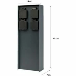 Grafner® Steckdosensäule Anthrazit Mit 4 Außensteckdosen Edelstahl Gartensteckdose Energiesäule -GRAFNER SHOP 57602887 3