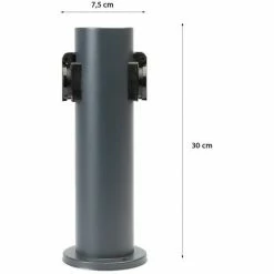 Grafner® Steckdosensäule Anthrazit Mit 2 Außensteckdosen Edelstahl Gartensteckdose Energiesäule -GRAFNER SHOP 57721912 3