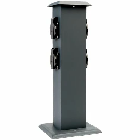 Grafner® Steckdosensäule Anthrazit Mit 4 Außensteckdosen Edelstahl Gartensteckdose Energiesäule 6 Grafner® Steckdosensäule Anthrazit Mit 4 Außensteckdosen Edelstahl Gartensteckdose Energiesäule – Bild 4