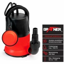 Grafner® Flachsaugerpumpe 400 Watt 7000 L/h Tauchpumpe Poolpumpe Entwässerungspumpe 9 Grafner® Flachsaugerpumpe 400 Watt 7000 L/h Tauchpumpe Poolpumpe Entwässerungspumpe -GRAFNER SHOP 58132702 3