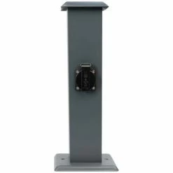 Grafner® Edelstahl Steckdosensäule Mit Timer 2 Außensteckdosen Anthrazit Gartensteckdose Energiesäul -GRAFNER SHOP 59395517 4