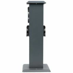 Grafner® Edelstahl Steckdosensäule Mit Timer 2 Außensteckdosen Anthrazit Gartensteckdose Energiesäul -GRAFNER SHOP 59395517 5