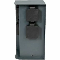 Grafner® Steckdosensäule Anthrazit Mit 4 Außensteckdosen Edelstahl Gartensteckdose Energiesäule AS10 -GRAFNER SHOP 60564713 4