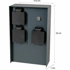 Grafner® Steckdosensäule Anthrazit Mit Dämmerungssensor Edelstahl Gartensteckdose Energiesäule -GRAFNER SHOP 60620691 3