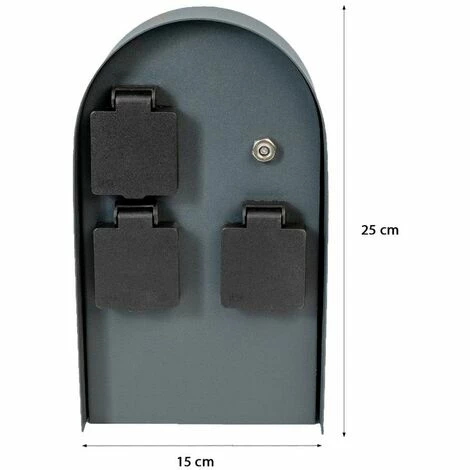 Grafner® Steckdosensäule Anthrazit Mit Dämmerungssensor Edelstahl Gartensteckdose Energiesäule 5 Grafner® Steckdosensäule Anthrazit Mit Dämmerungssensor Edelstahl Gartensteckdose Energiesäule – Bild 3