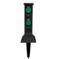 Grafner® Gartensteckdose Außensteckdose Schwarz 4 Fach Outdoor AS11017