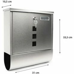 Grafner® Edelstahl Briefkasten Mit Zeitungsrolle Und 3 Sichtfenstern + Namensschild Postkasten -GRAFNER SHOP 9991919 4