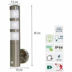 Grafner® Edelstahl Wandlampe Mit Bewegungsmelder 137WBPIR Wandleuchte Außen -GRAFNER SHOP 9991990 2