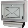 Grafner® Briefkasten Mit Zeitungsrolle Aus Edelstahl Und Glas Motiv Briefumschlag Postkasten -GRAFNER SHOP 9992017 1