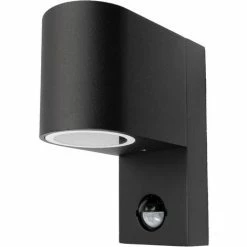 Grafner® Aluminium Wandlampe Mit Bewegungsmelder 37WBPIR Wandleuchte Lichtschein Down/Unten Schwarz