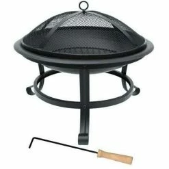 Grafner® Feuerschale Mit Funkenschutzgitter, Feuerhaken Und Kohlerost Feuerkorb Ø 52cm -GRAFNER SHOP 9992093 4