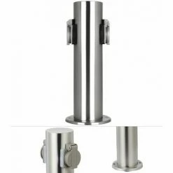 Grafner® Edelstahl Steckdosensäule Mit 2 Außensteckdosen Gartensteckdose Energiesäule