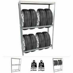 Grafner® Reifen Schwerlastregal 1,80m Werkstattregal 795kg Traglast Reifenregal Für 8 Reifen