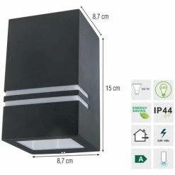 Grafner® Edelstahl Wandlampe 5142 Leuchte Lichtschein Down/Unten In Schwarz -GRAFNER SHOP 9992235 2