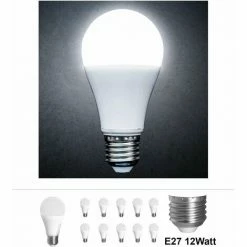 Grafner® LED Leuchtmittel E27 12 Watt 3000K Kaltweiss 10er Set