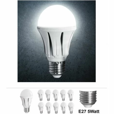 Grafner® LED Leuchtmittel Aluminium Korpus E27 5 Watt 6000K Kaltweiss 4er Set 3 Grafner® LED Leuchtmittel Aluminium Korpus E27 5 Watt 6000K Kaltweiss 4er Set