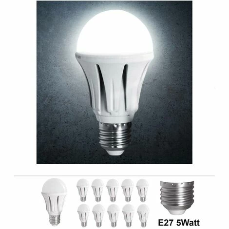 Grafner® LED Leuchtmittel Aluminium Korpus E27 5 Watt 6000K Kaltweiss 4er Set 5 Grafner® LED Leuchtmittel Aluminium Korpus E27 5 Watt 6000K Kaltweiss 4er Set – Bild 3